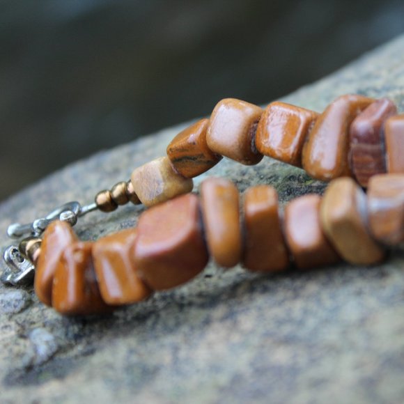 Stunning Orange Desert Arizona Natural Stone Necklace Agate Slice - Picture 4 of 4